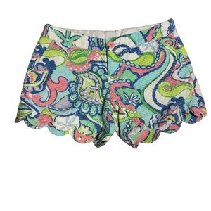 1057 / Lilly Pulitzer The Buttercup Scalloped Multicolored Shorts Women’s size 0